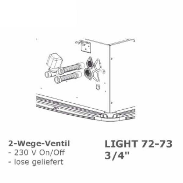 2 Wege Ventilbaugruppe 3/4", LIGHT 72-73, extern, lose